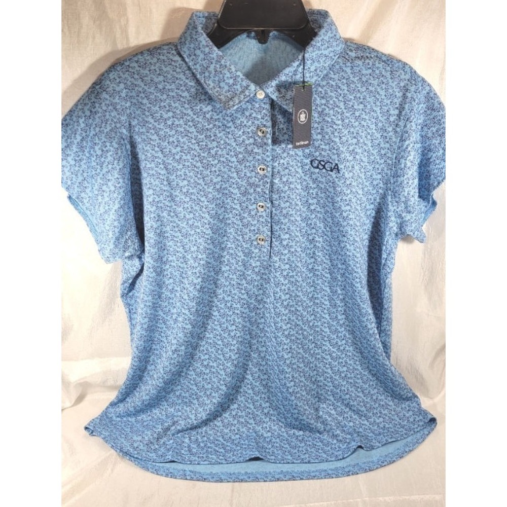 Turtleson Women's Gwen Diamond Knit Polo GSGA Georgia State Golf Blue XL - $130